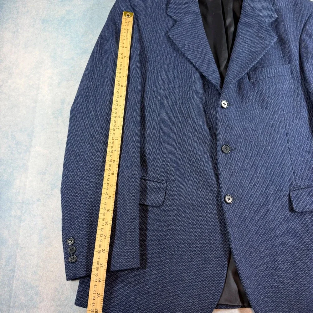 Ermenegildo Zegna Silvany Sport Coat Mens 54 Blue Wool Cashmere Blazer Tweed